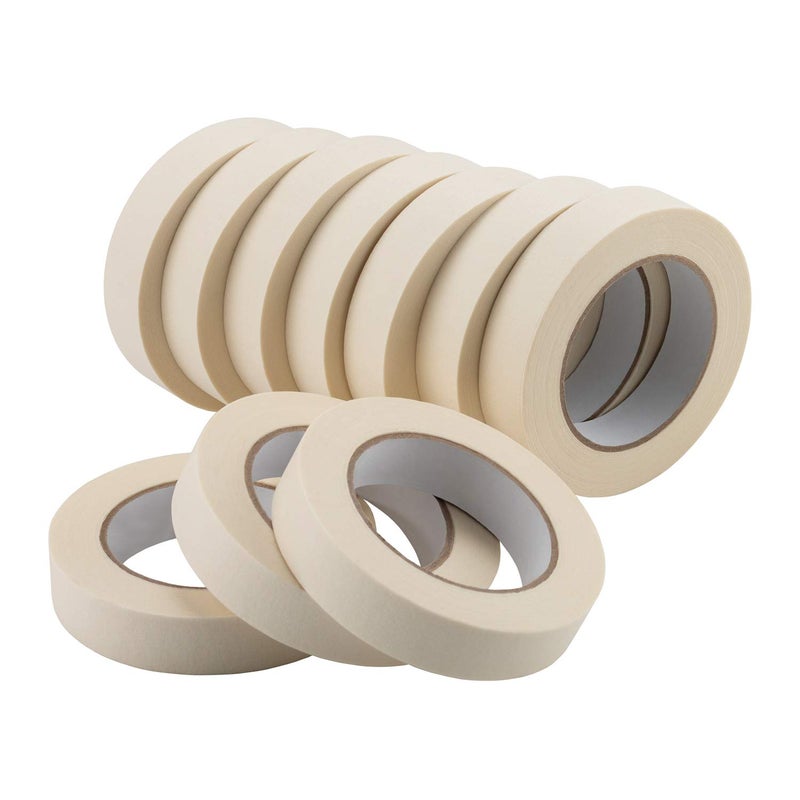 Lichamp Masking Tape 1 inch, 10 Pack General Purpose Masking Tape Bulk Multipack for Basic Use, 1 inch x 55 Yards x 10 Rolls (550 Total Yards) - Image 1